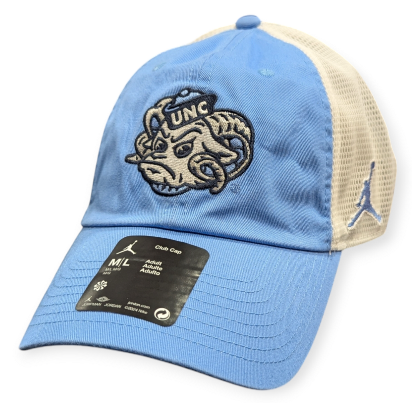 North Carolina Tar Heels Nike Carolina Blue Jumpman Club Unstructured Adjustable Trucker Hat