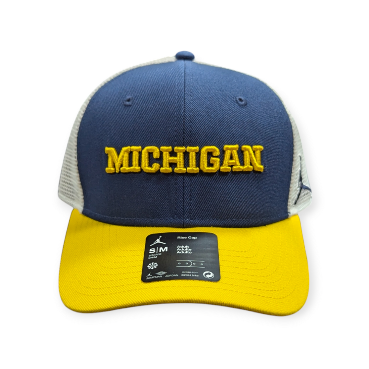 Michigan Wolverines Nike Navy Rise Trucker Adjustable Hat