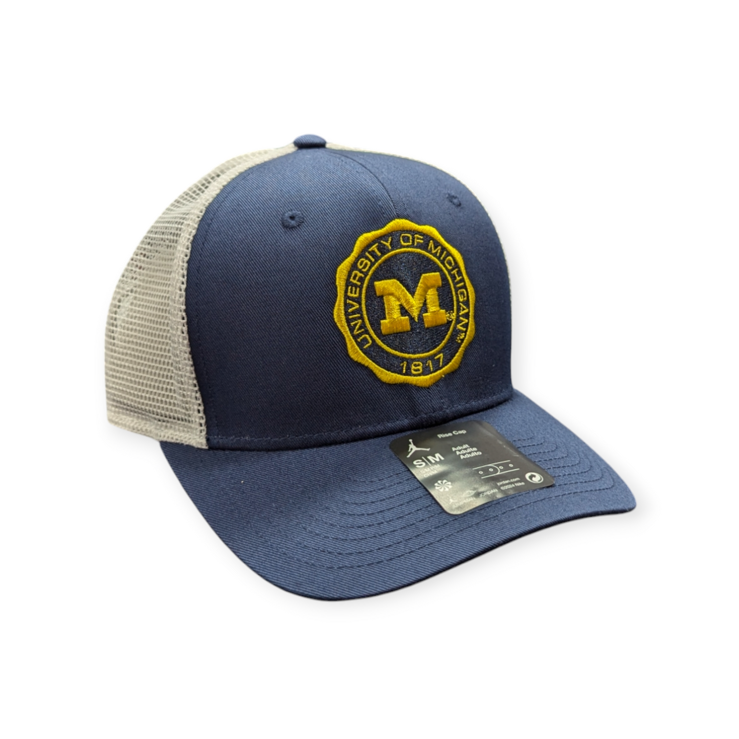 Michigan Wolverines Nike Navy Rise Trucker Crest Adjustable Hat