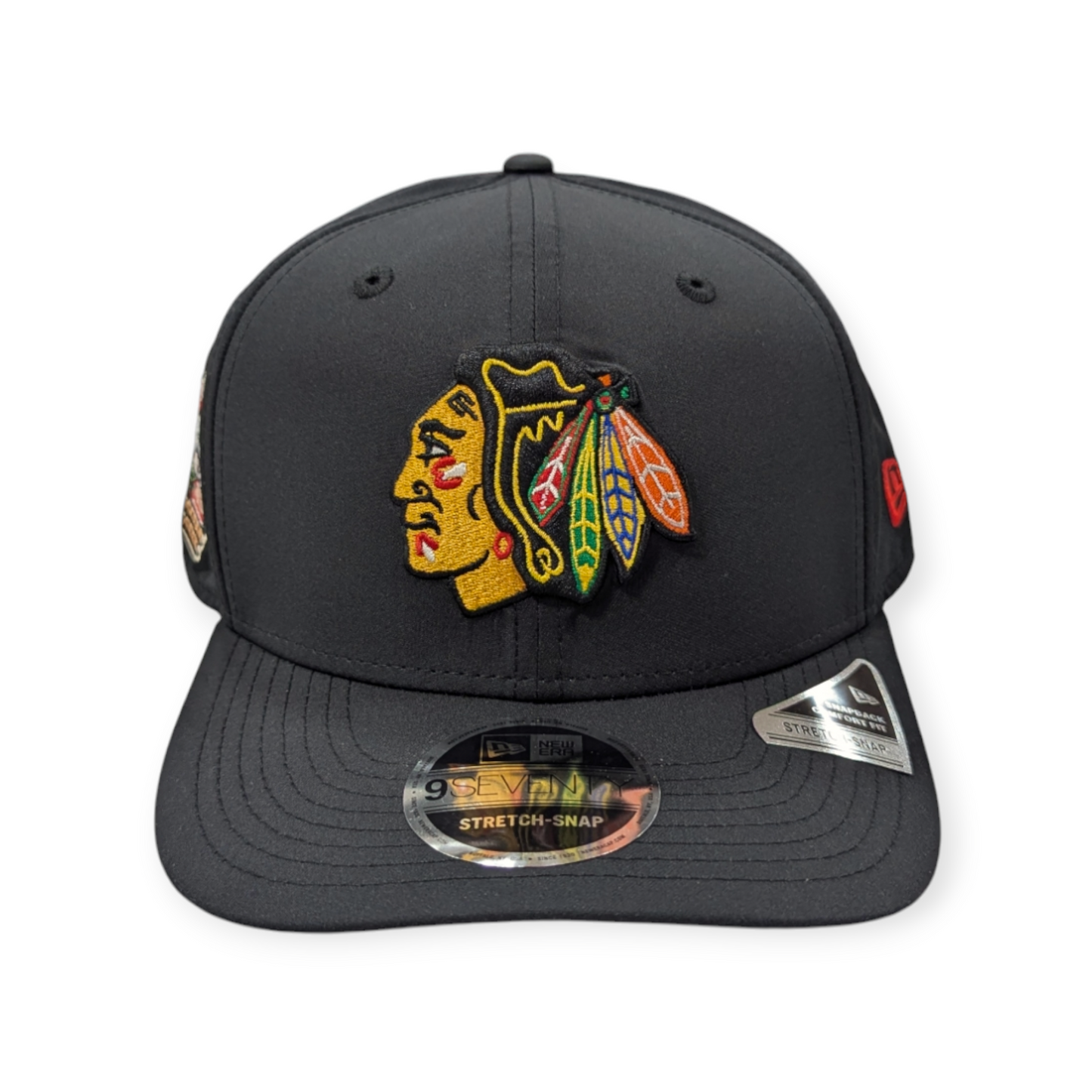 Men's Chicago Blackhawks New Era Black 2025 Winter Classic Performance 9SEVENTY Trucker Hat
