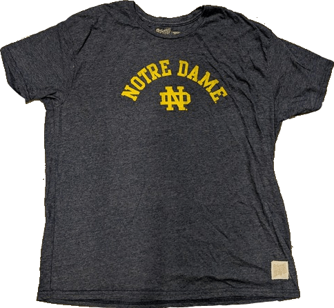 Men's NCAA Notre Dame Fighting Irish Retro Brand Navy Arch Script TriBlend Tee