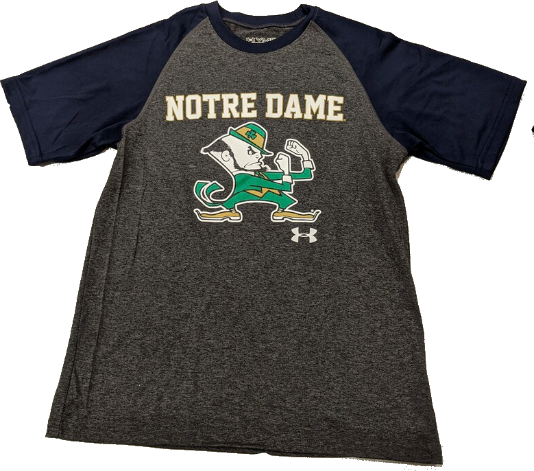 Youth Notre Dame Fighting Irish Graphite/Navy Heatgear Performance Tee