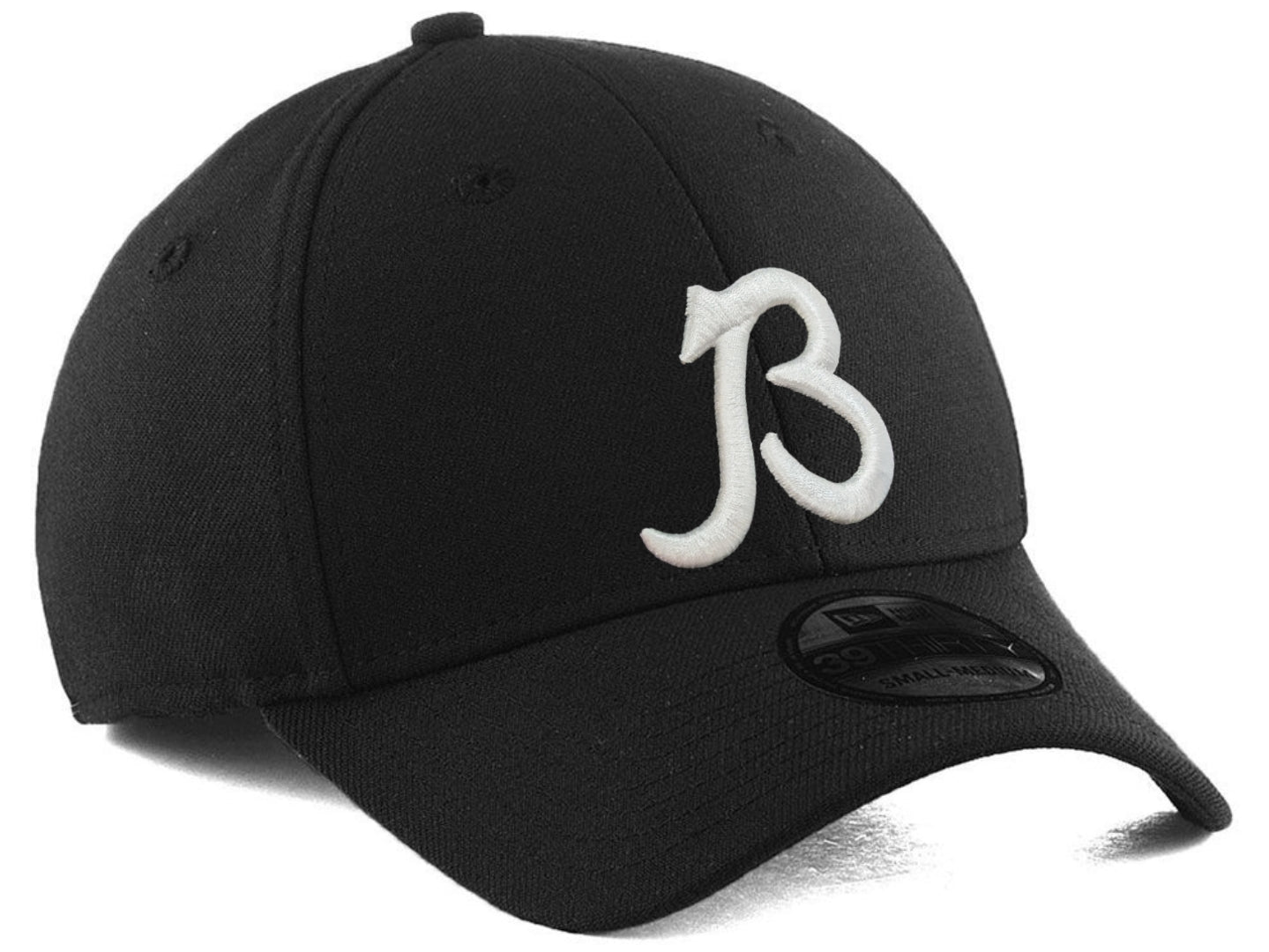 Men's Chicago Bears New Era "B" Black/White 39THIRTY Flex Hat