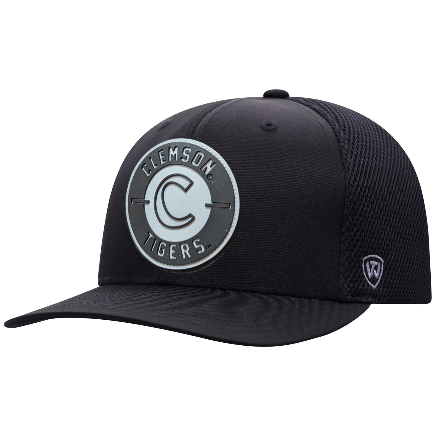 Men's Top Of The World Clemson Tigers Black Abbott One Fit Flex Fit Hat
