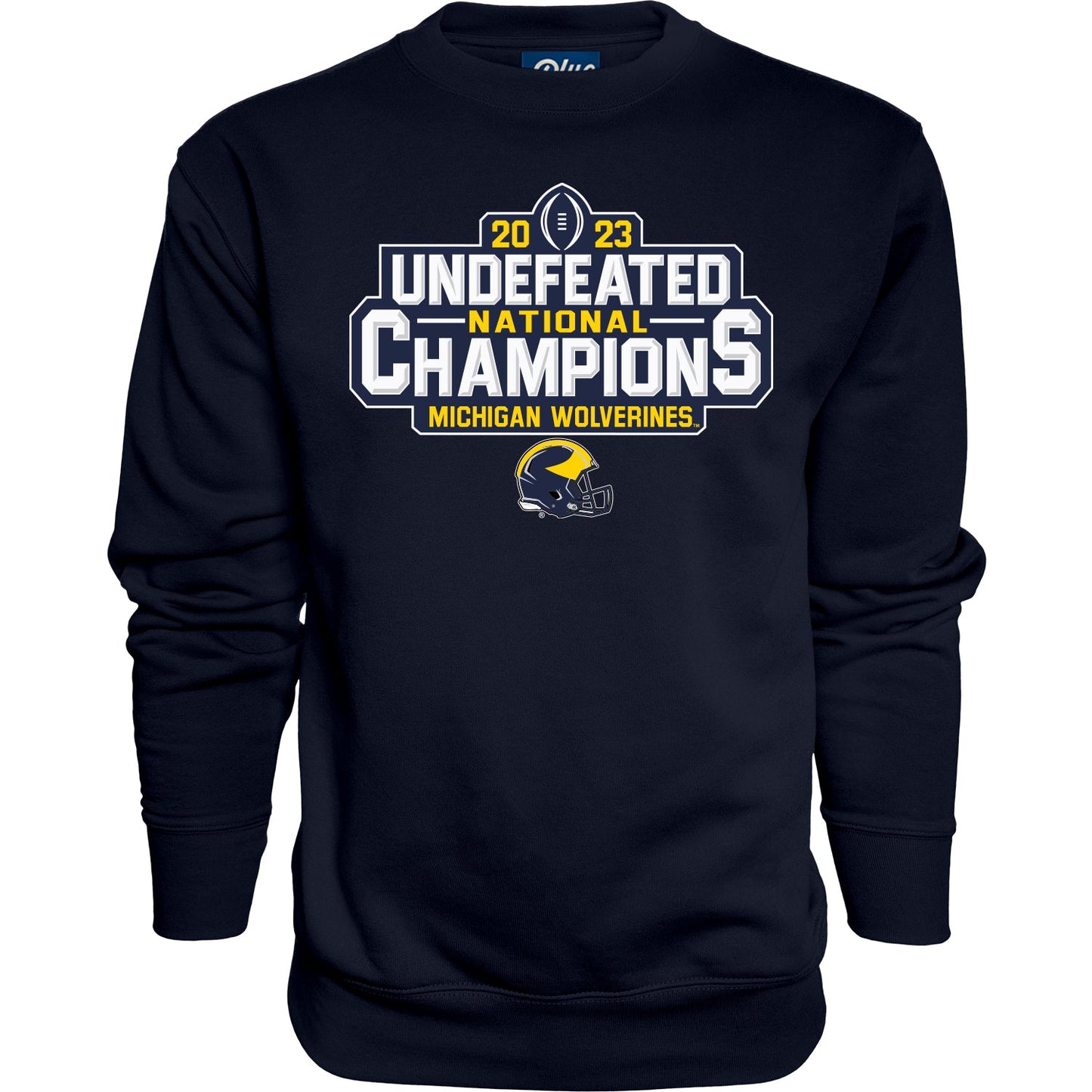 Men's Michigan Wolverines Navy 2023 National Champions Undefeated Season 15-0 Crew
