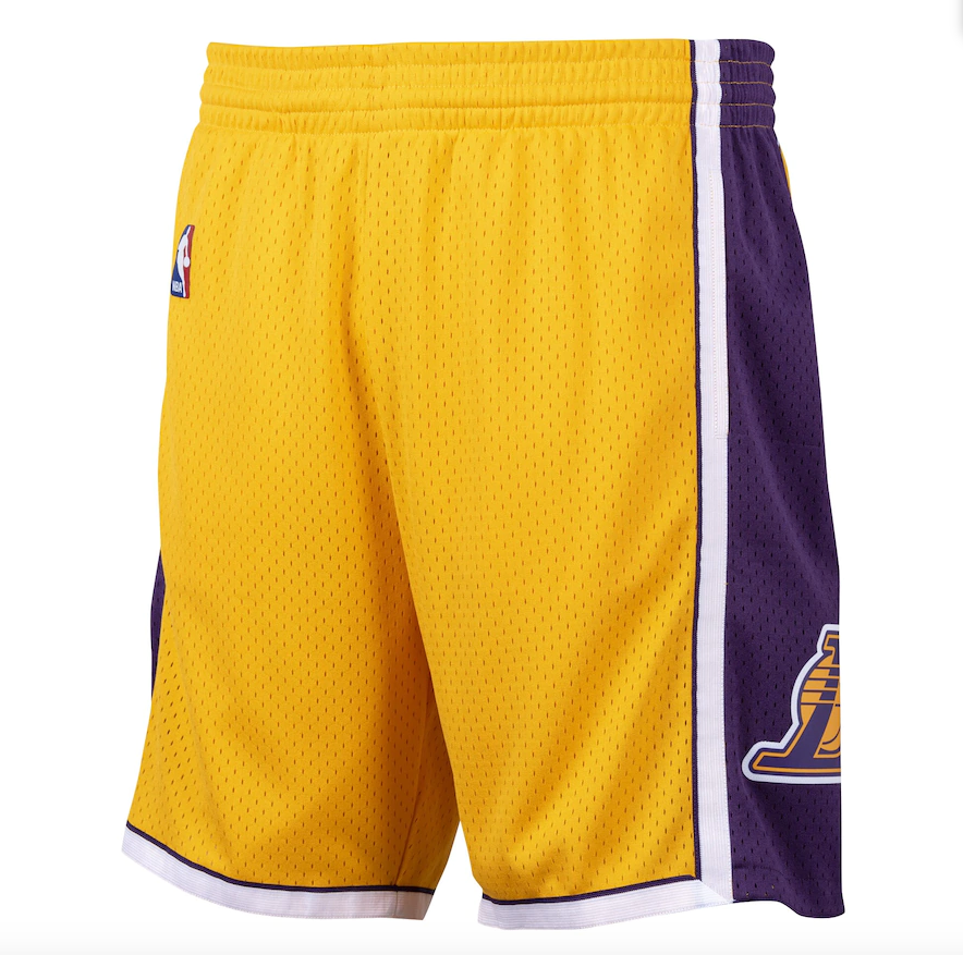 Los Angeles Lakers Mitchell and Ness Hardwood Classics 2009-2010 Road Swingman Shorts - Mens