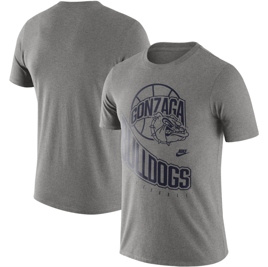 Gonzaga Bulldogs Nike Retro Basketball T-Shirt – Heathered Gray