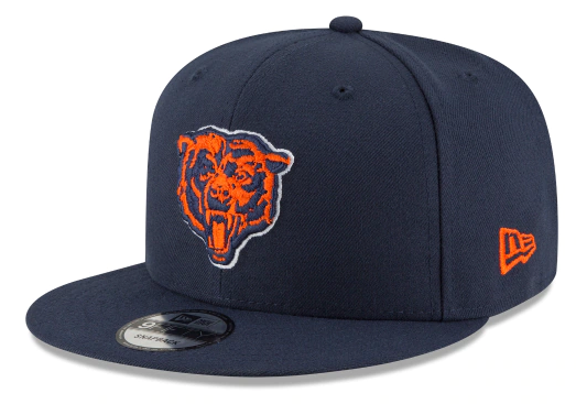 Chicago Bears New Era Navy Basic Bear Head 9FIFTY Adjustable Snapback Hat