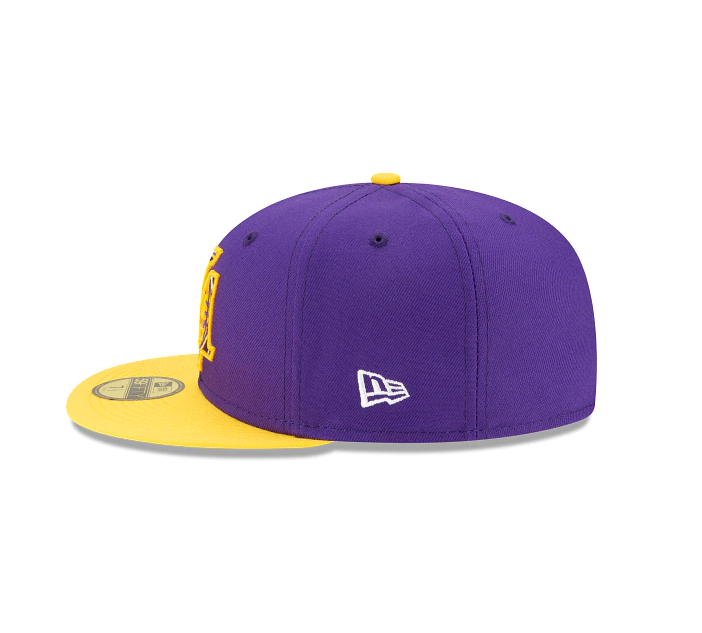 Men's Los Angeles Lakers NBA 2021 Draft New Era Purple and Gold 59FIFTY Fitted Hat