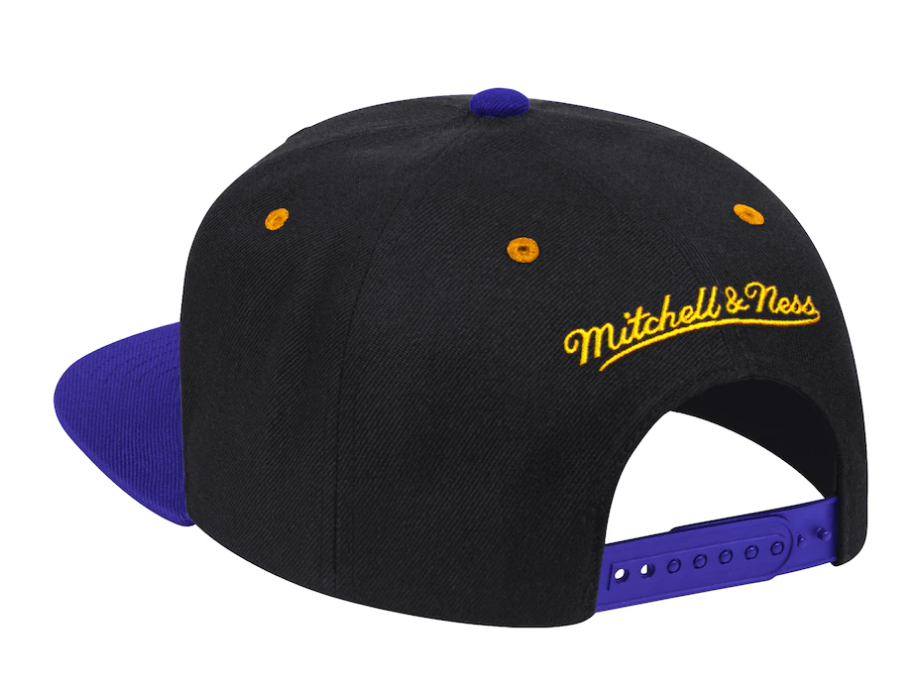 Men's Mitchell & Ness Purple/Black Los Angeles Lakers Hardwood Classics Reload 2.0 Snapback Adjustable Hat