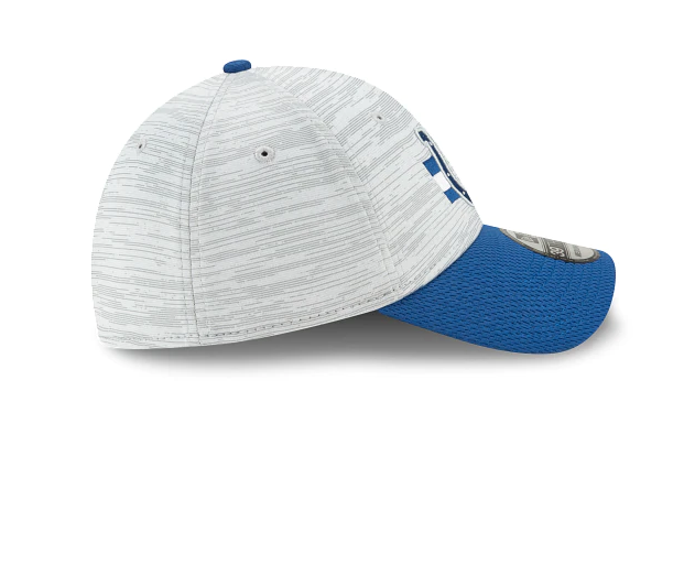 Indianapolis Colts 2021 Training Camp On Field Gray/Royal New Era 39THIRTY Flex Fit Hat