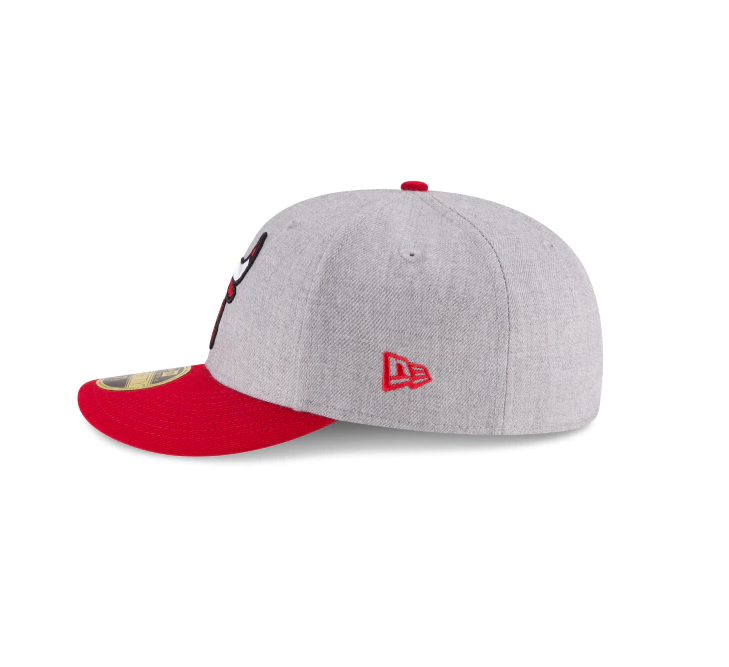 Men's Chicago Bulls 2 Tone Heather Gray And Red Authentic Collection On Field Low Crown Game 59FIFTY Fitted Hat