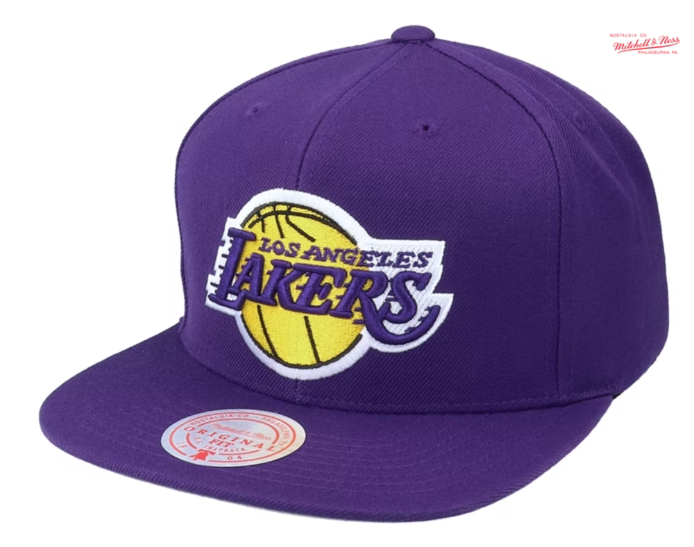 Mens NBA Los Angeles Lakers Purple Team Ground Snapback Hat By Mitchell And Ness