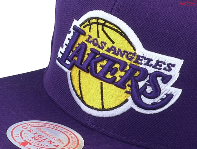 Mens NBA Los Angeles Lakers Purple Team Ground Snapback Hat By Mitchell And Ness
