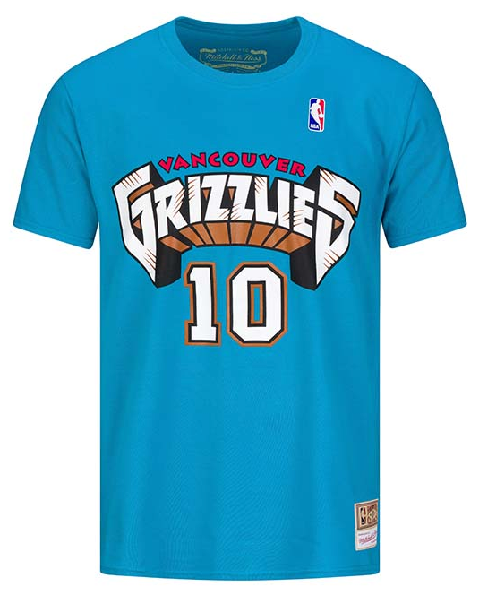 Youth Mike Bibby Vancouver Grizzlies Mitchell and Ness Teal Hardwood Classics NBA Player Name And Number T-Shirt