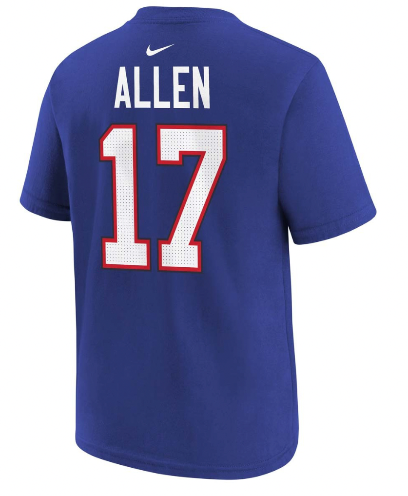 Youth Buffalo Bills Josh Allen Nike Blue FUSE Name & Number T-Shirt