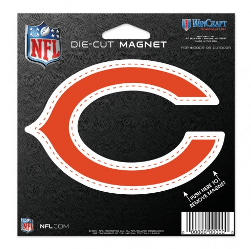 Chicago Bears 4"X4" Die Cut Magnet By Wincraft