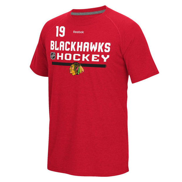 Youth Chicago Blackhawks Jonathan Toews Reebok Red Freeze Speedwick Name & Number T-Shirt