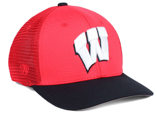 Mens Wisconsin Badgers Chatter One Fit Flex Fit Hat By Top Of The World