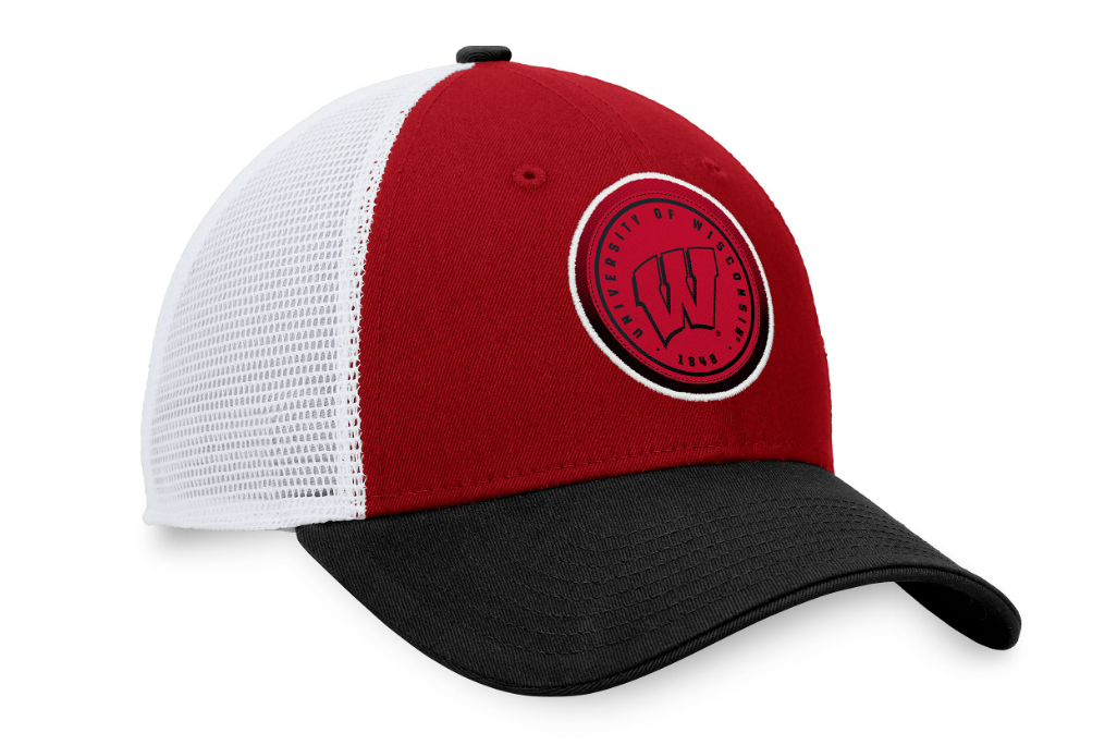 Top of the World Men's Wisconsin Badgers Red/White Iconic Adjustable Trucker Hat