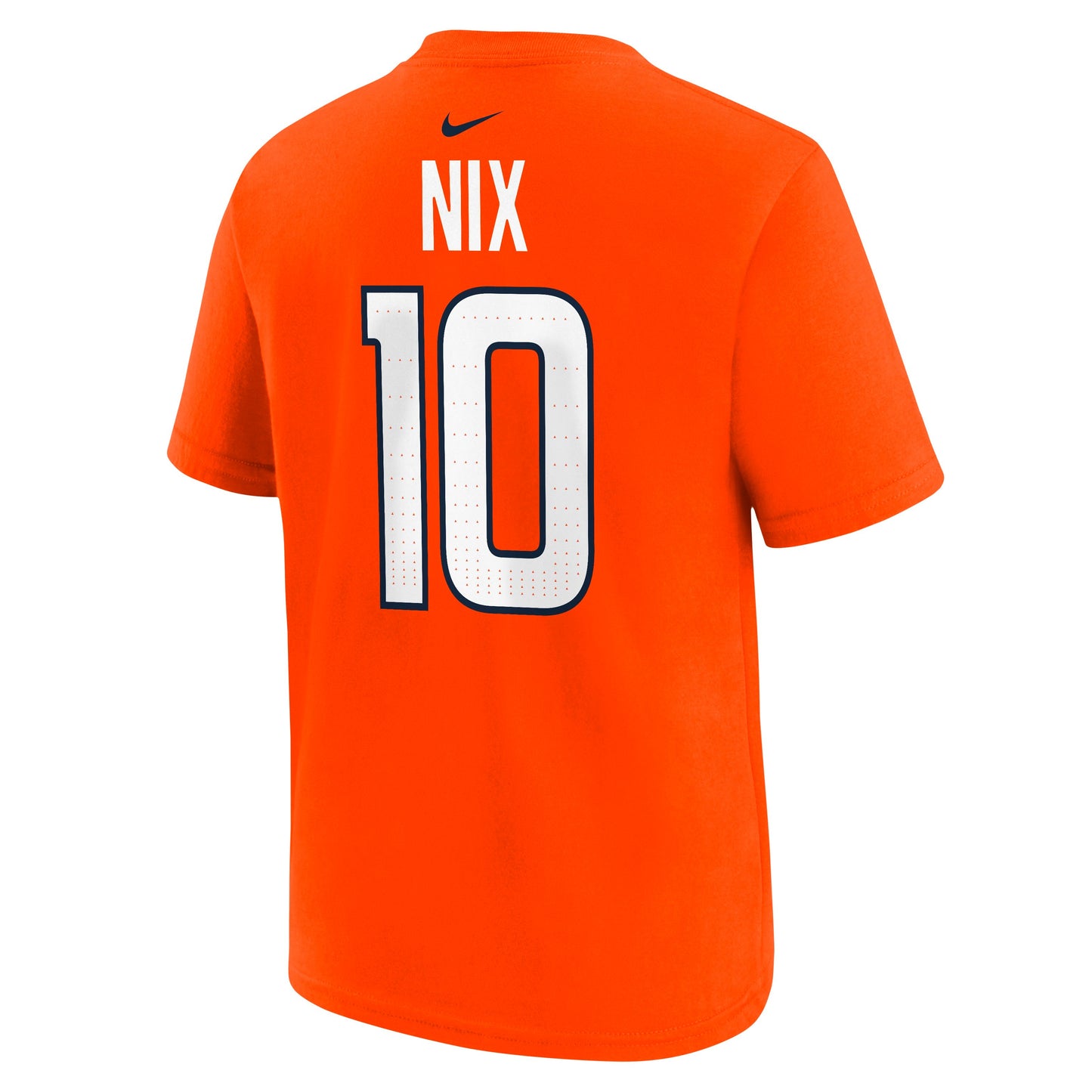 Youth Bo Nix Denver Broncos Nike Orange FUSE Name and Number Tee