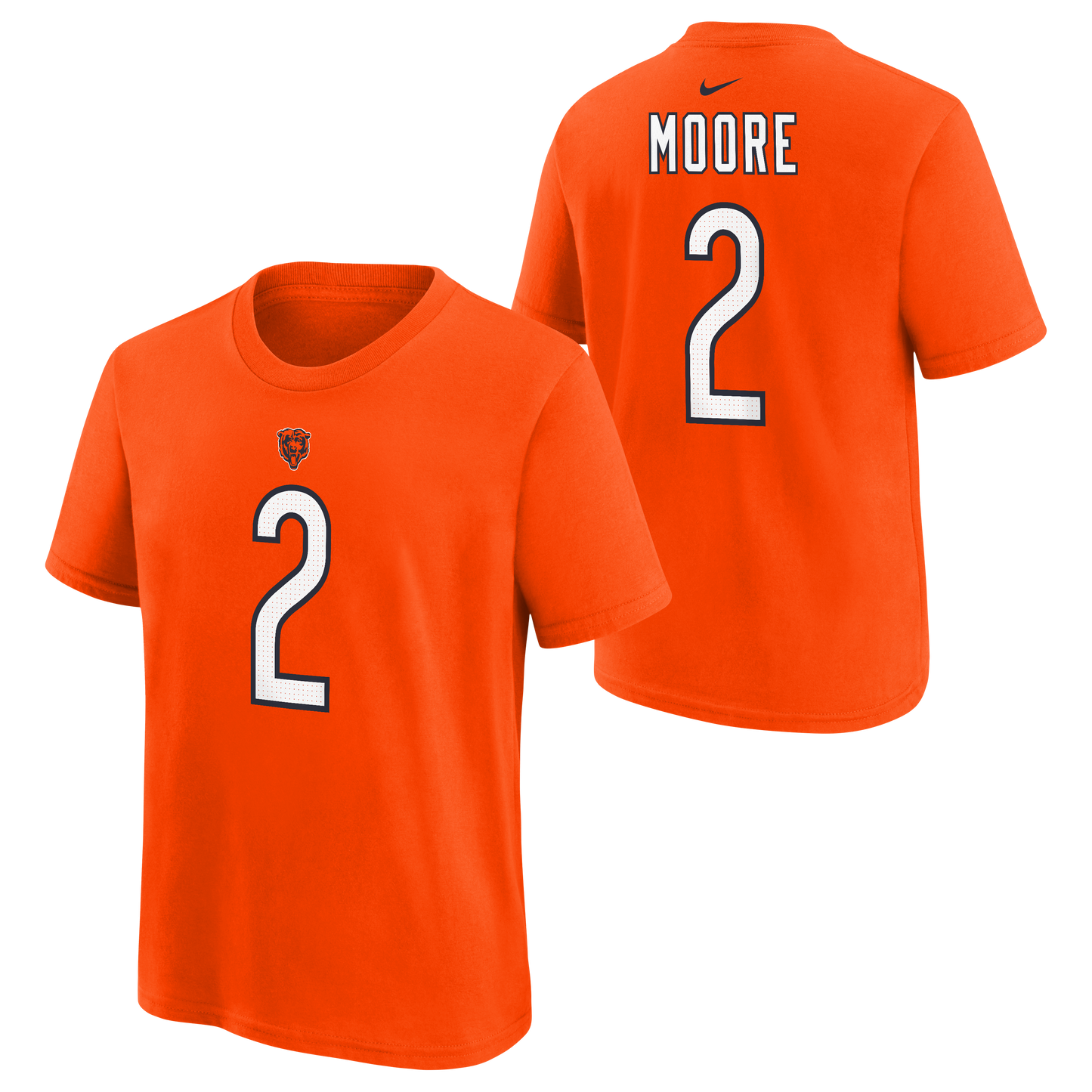 Youth DJ Moore Chicago Bears Nike Orange FUSE Name & Number T-Shirt