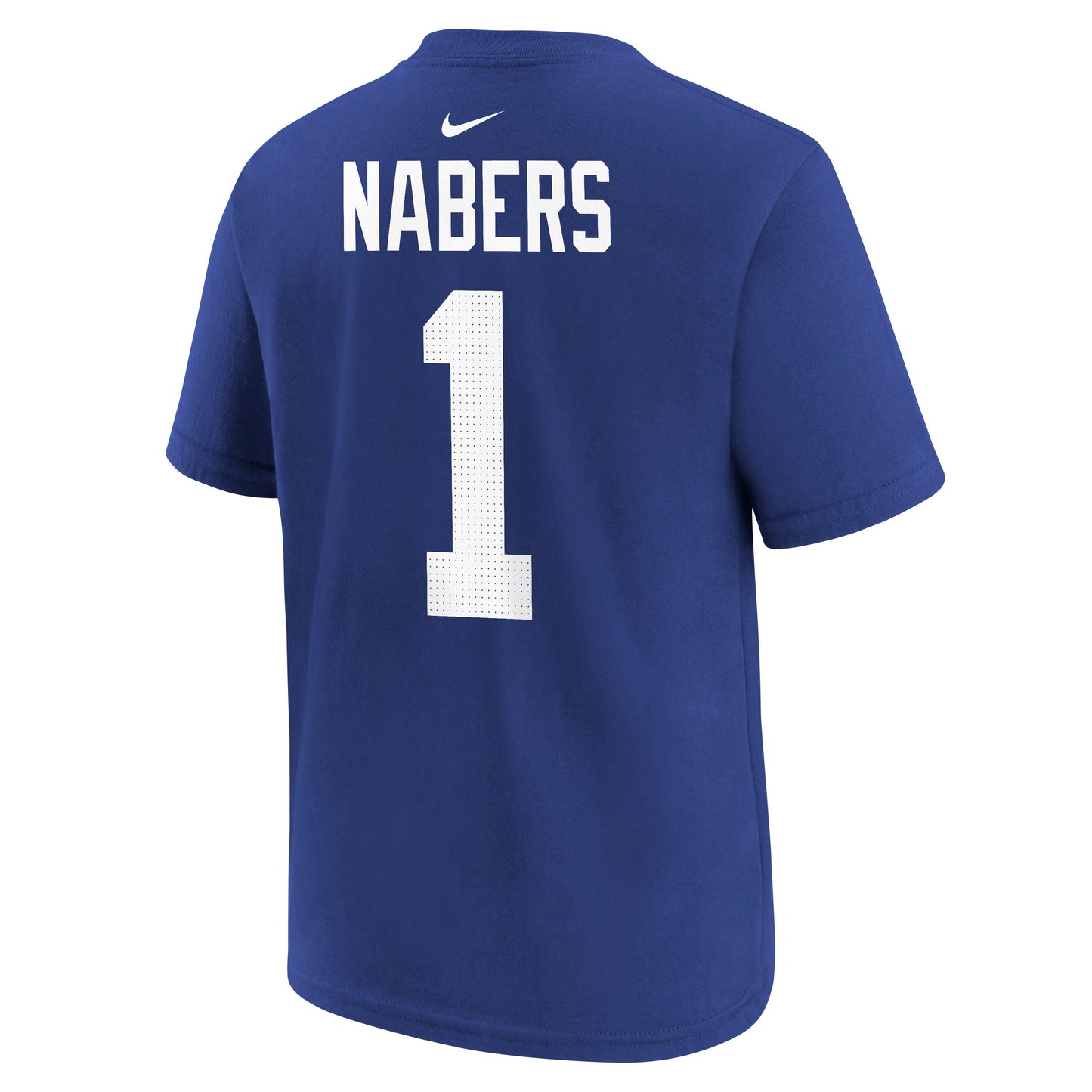 Youth Malik Nabers New York Giants Nike Royal FUSE Name and Number Tee