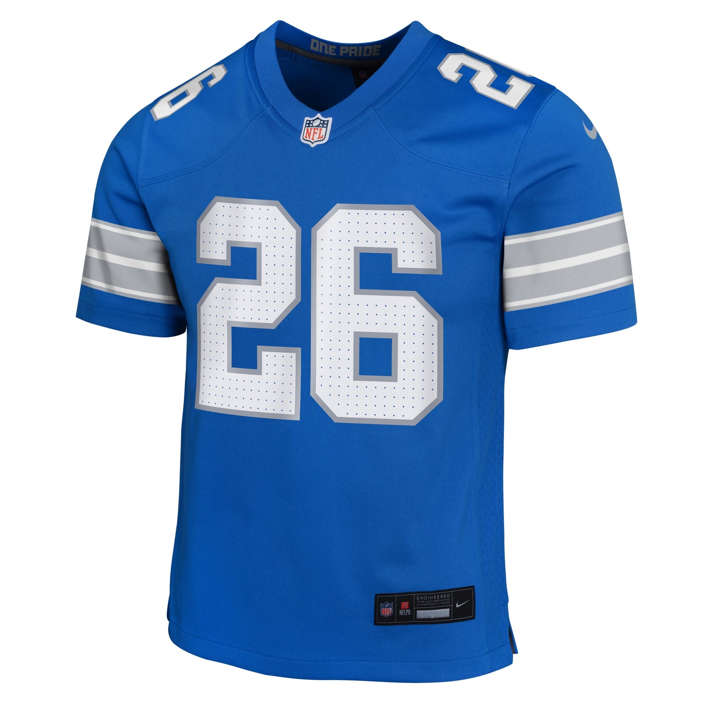 Youth Detroit Lions Jahmyr Gibbs #26 Nike "ROOKIE" Blue Game Jersey