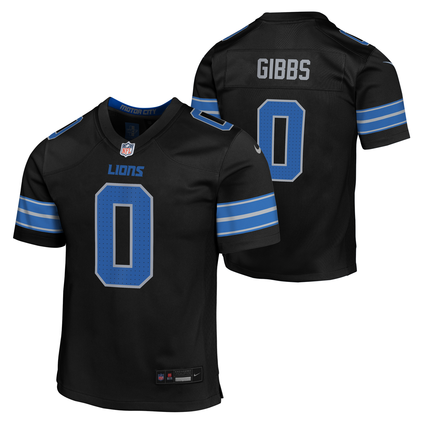 Youth Detroit Lions Jahmyr Gibbs Nike Black Alternate Game Jersey