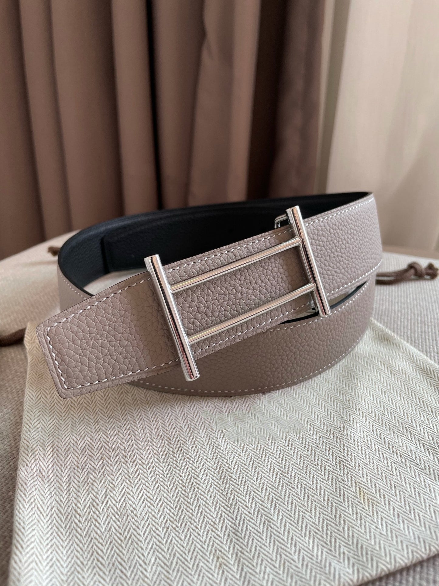 H FACE SILVER RIVERSIBLE SKIN TWO SIDES GREY BLACK 3.8CM