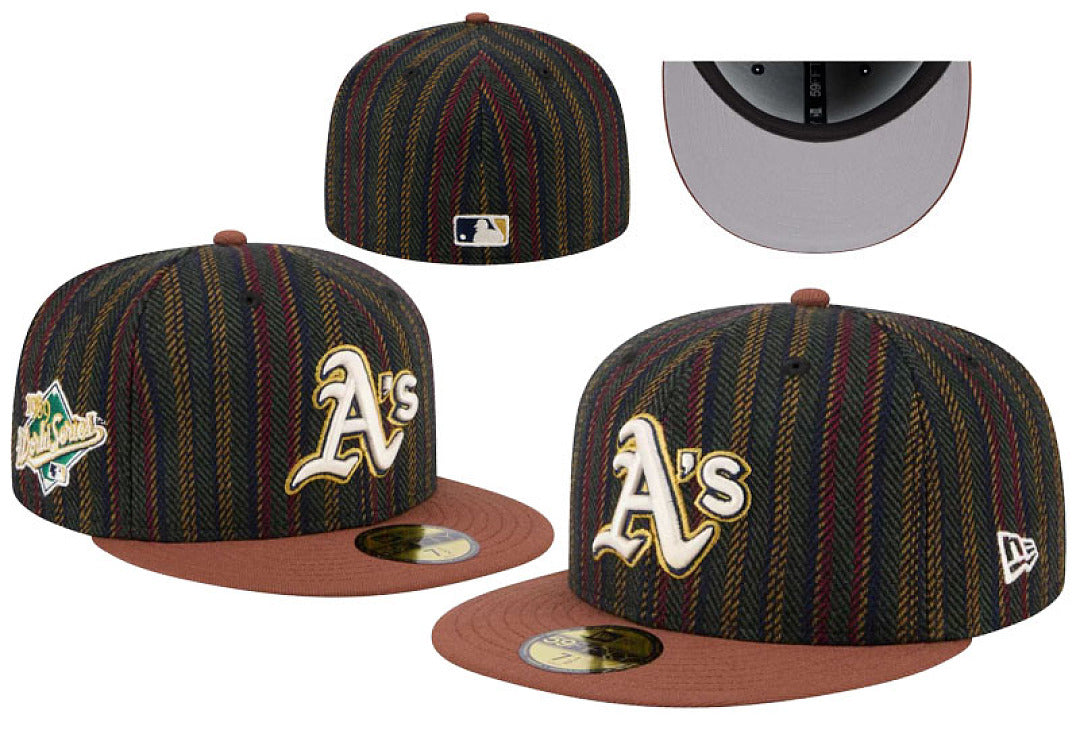 Atlanta Braves New Era Vintage Herringbone 59FIFTY Fitted Hat - Brown
