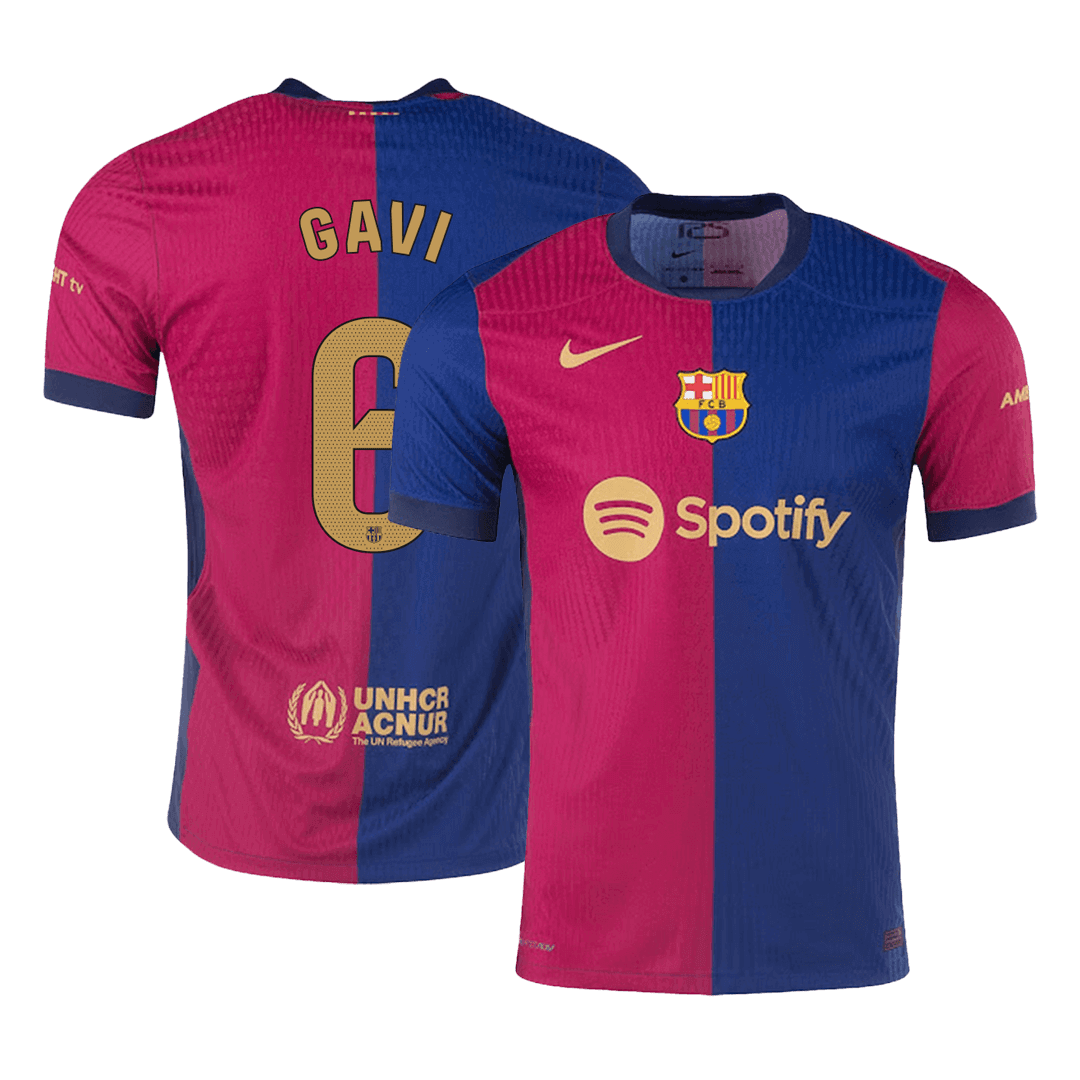 Player Version GAVI #6 Barcelona Home Football Shirt 2024/25