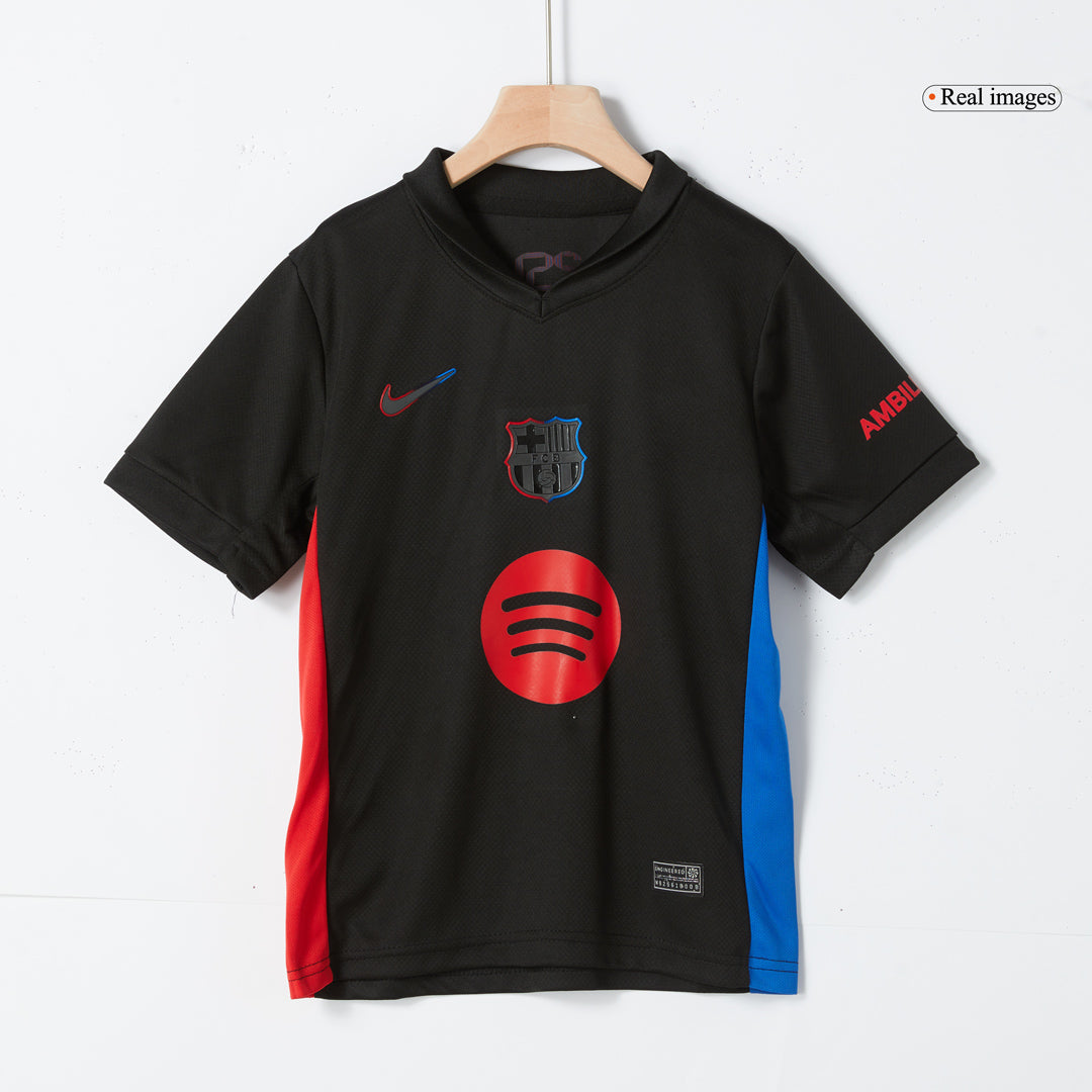 Kid's Barcelona Away Football Shirt Kit(Shirt+Shorts) 2024/25 - Spotify Logo Without Text