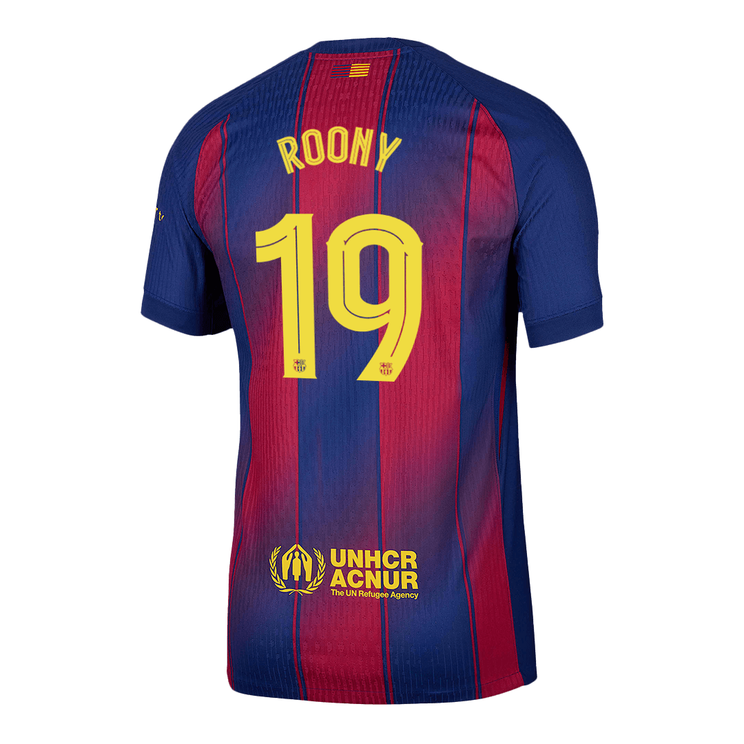 ROONY #19 Player Version Barcelona Home Football Shirt 2025/26 Red&Blue - UCL