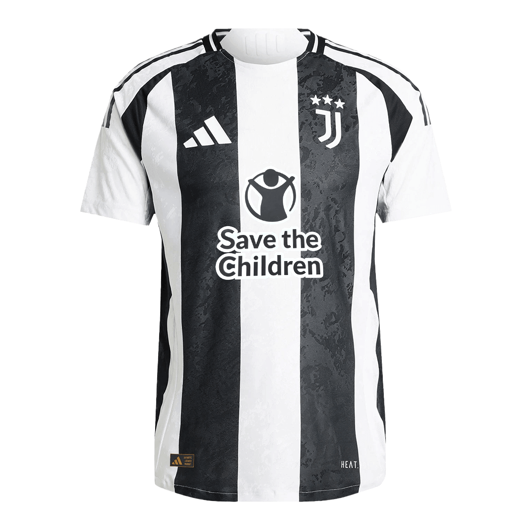 Player Version VLAHOVIĆ #9 Juventus Home Football Shirt 2024/25 - Save The Children Sponsor