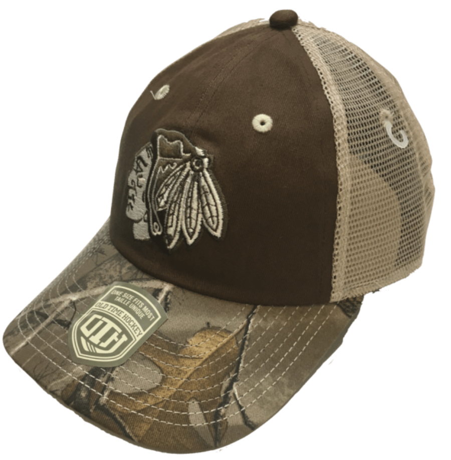 Chicago Blackhawks Ash Camouflage Adjustable Hat By Old Time Hockey