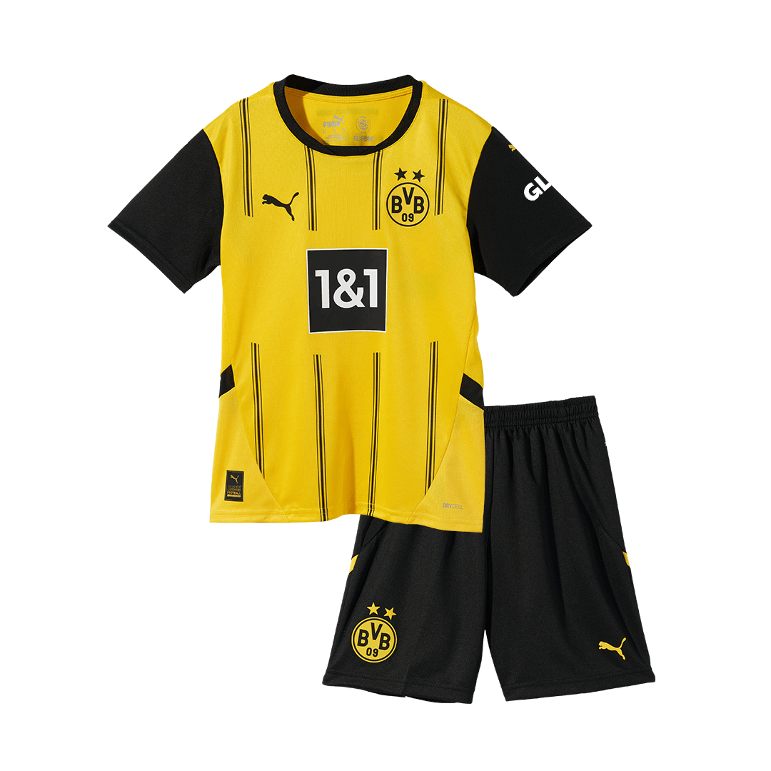 Kid's Borussia Dortmund Home Football Shirt Kit(Jersey+Shorts+Socks)
