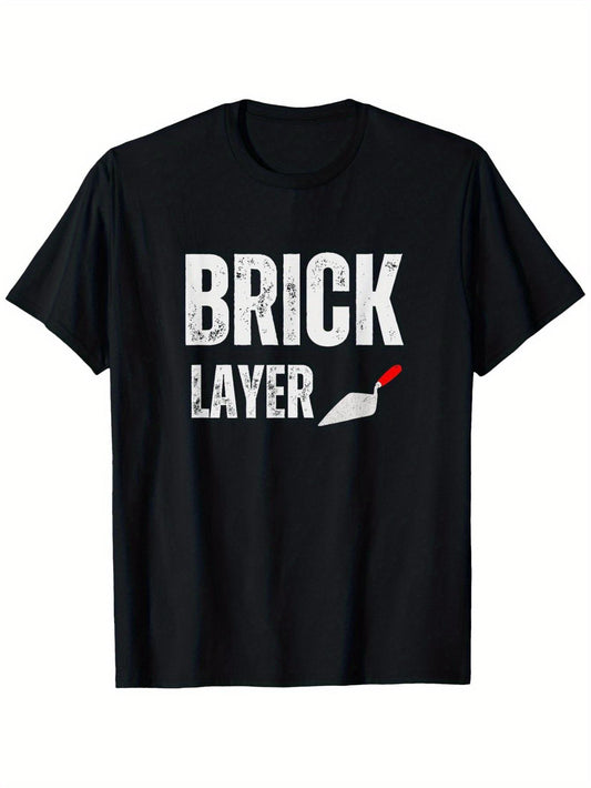 Matching Couples Construction-Themed T-Shirts - Funny Brick House & Brick Layer 70s 90s Retro Print, 100% Black Soft Unisex Tees for Men & Women (S-3XL), Matching Outfits for Couples, Construction Worker Costumes, All-Season Comfort Fit