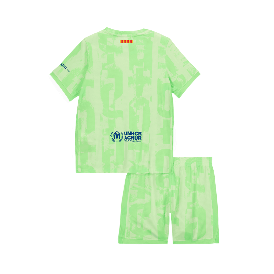 Kid's Barcelona Third Away Football Shirt Kit(Shirt+Shorts) 2024/25 - UCL (Spotify Logo Without Text)