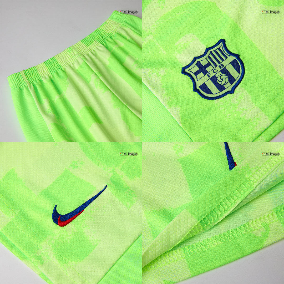 Kid's Barcelona Third Away Football Shirt Kit(Shirt+Shorts) 2024/25 - UCL (Spotify Logo Without Text)