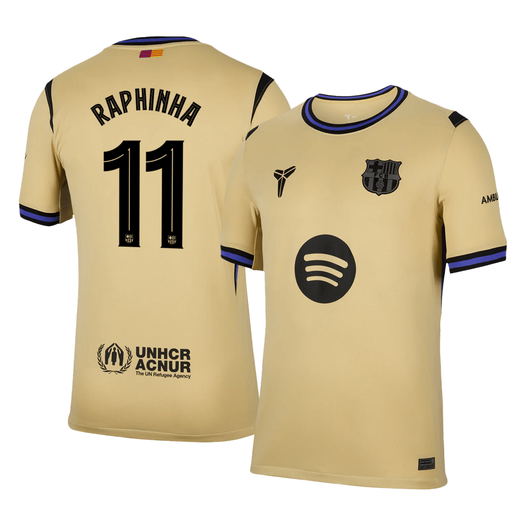 RAPHINHA #11 Barcelona Away Football Shirt 2025/26 Yellow - UCL