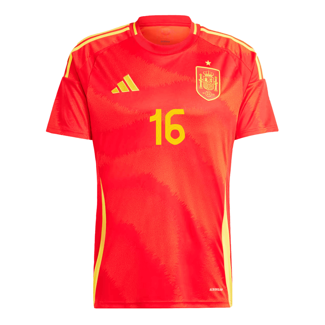 RODRIGO #16 Spain Home Football Shirt Euro 2024