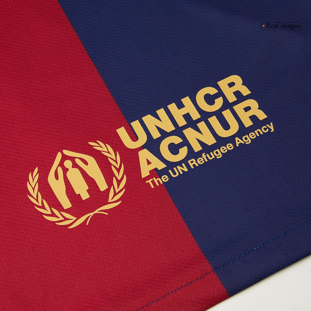 RAPHINHA #11 Barcelona Home Football Shirt 2024/25 Red&Blue - UCL (Spotify Logo Without Text)