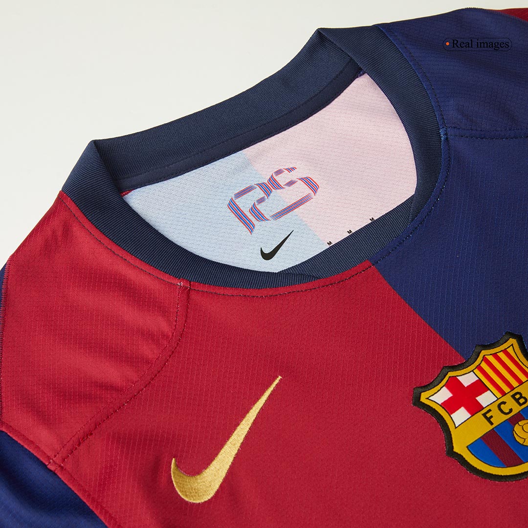 RAPHINHA #11 Barcelona Home Football Shirt 2024/25 Red&Blue - UCL (Spotify Logo Without Text)