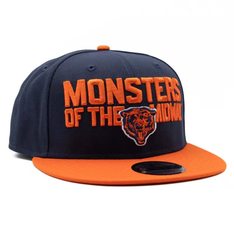 Chicago Bears New Era 2 Tone Navy Orange Monsters Of The Midway Adjustable Snapback Hat
