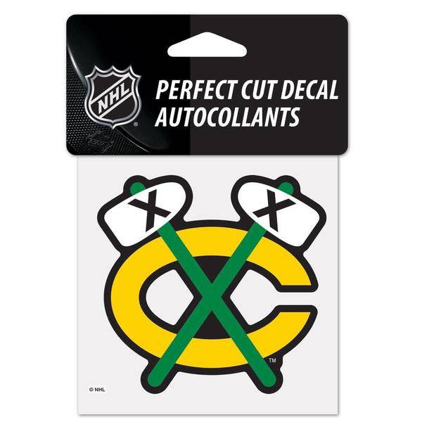 Chicago Blackhawks Tomahawk Logo Perfect Cut 4X4 Decal By Wincraft
