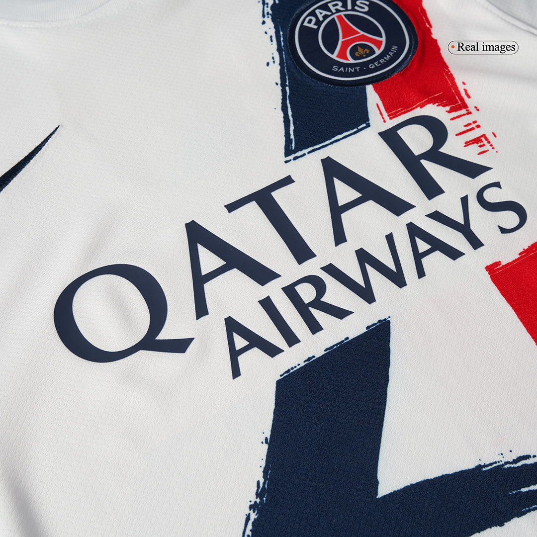 O.DEMBÉLÉ#10 PSG Away Football Shirt 2024/25 White - UCL