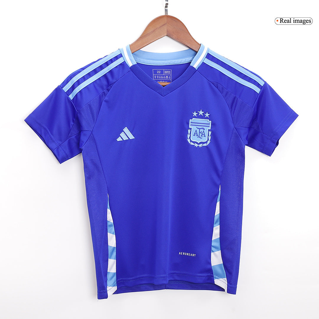 Kid's Argentina Away Football Shirt Kit(Jersey+Shorts+Socks) Copa America 2024