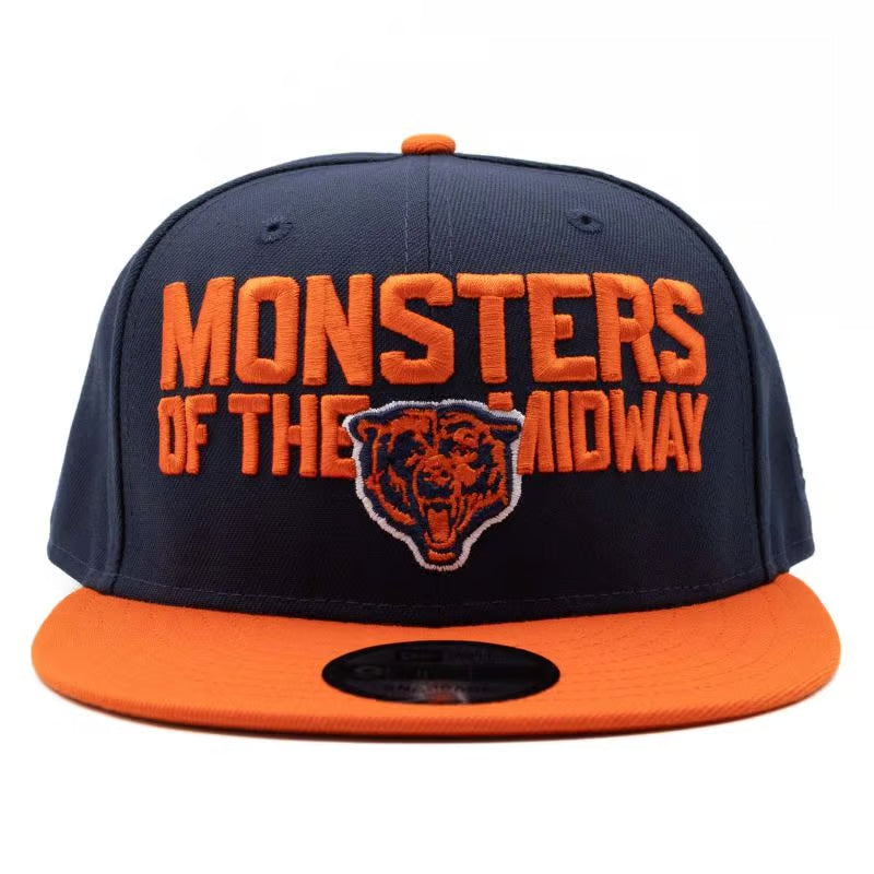 Chicago Bears New Era 2 Tone Navy Orange Monsters Of The Midway Adjustable Snapback Hat