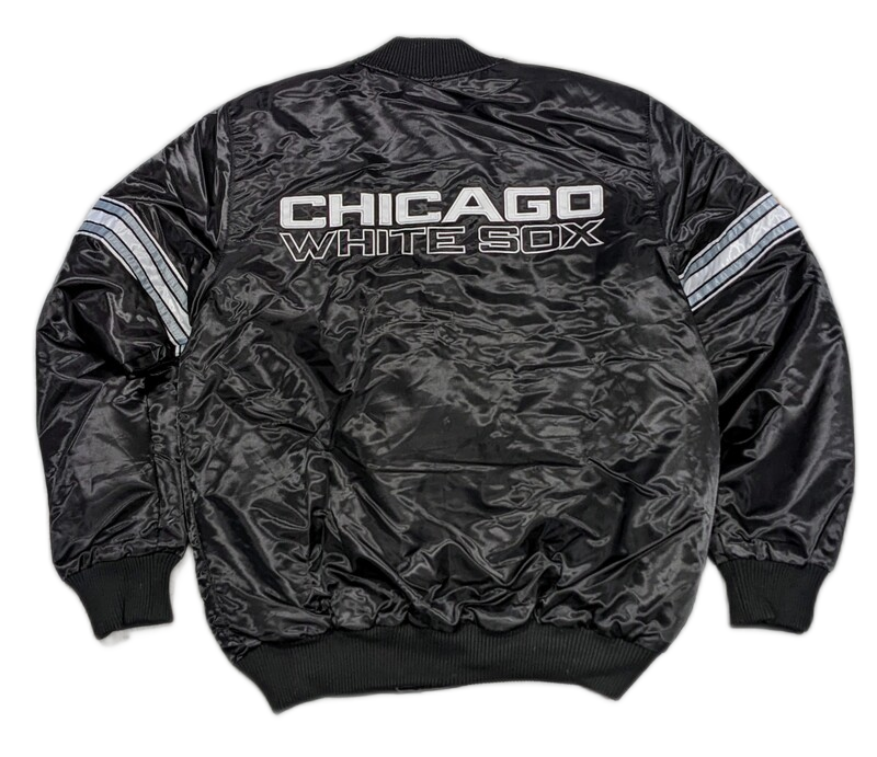 Men's Chicago White Sox Pick & Roll Starter Satin Jacket-Black